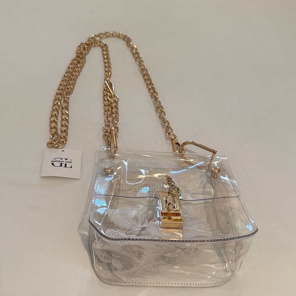 Transparent Gold Chain Women Bag
